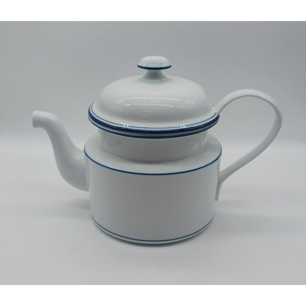 Dansk Bistro Christianshavn 7" 5 Cup Tea Coffee Pot & Lid Portugal Blue DANCHRB